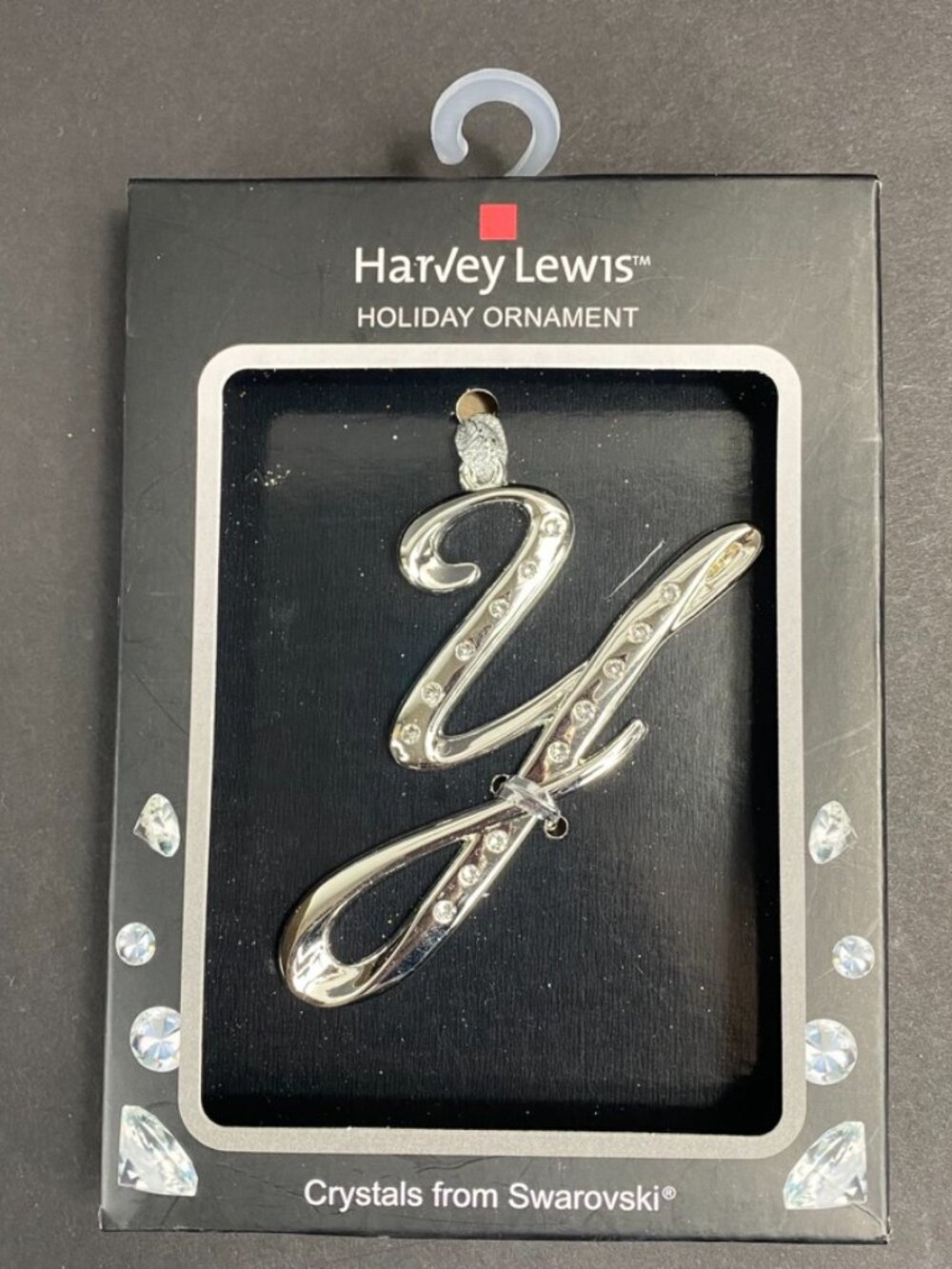 Harvey Lewis Initial "Y" Swarovski Crystal Ornament